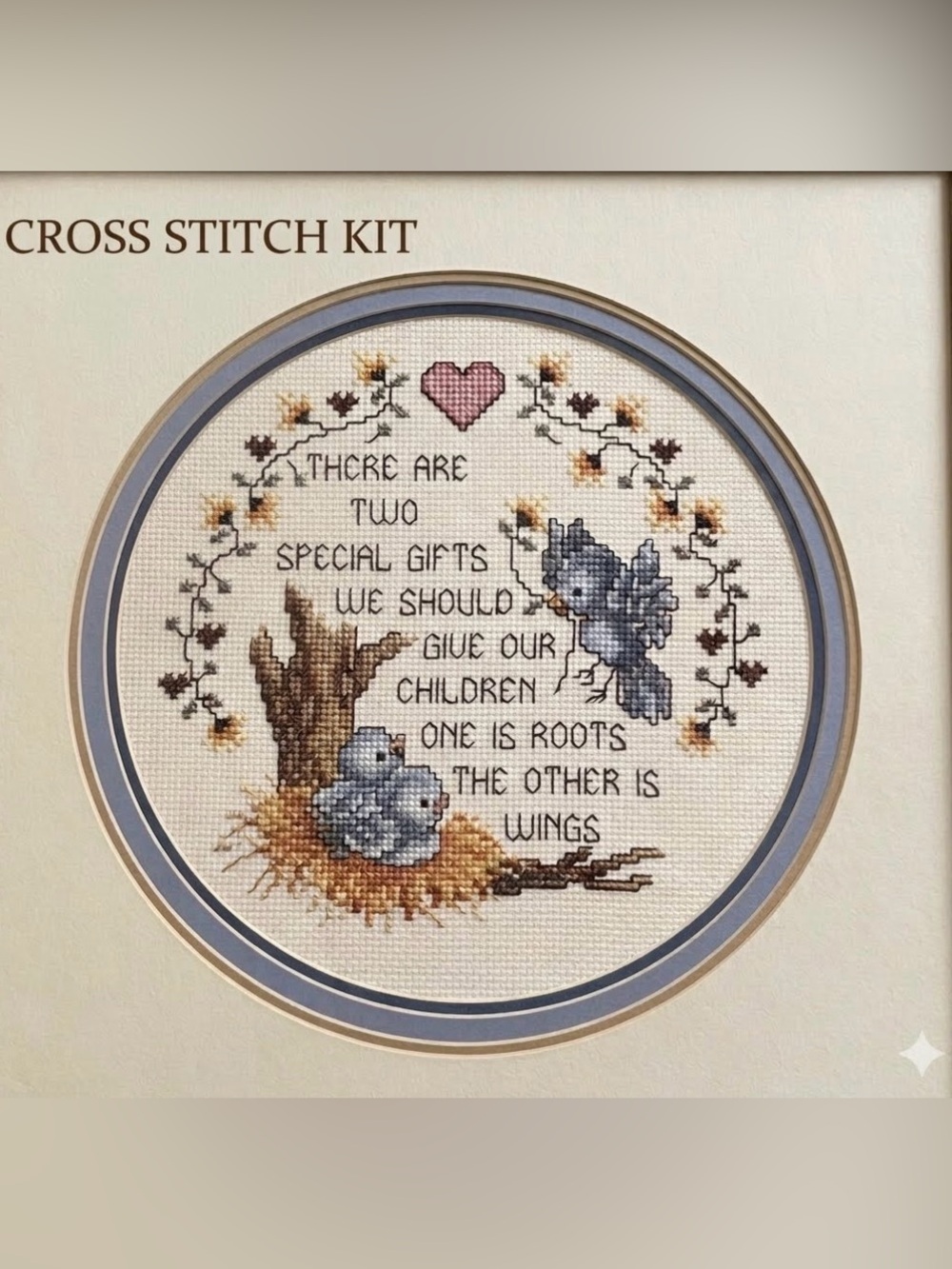 Vintage Wings Cross Stitch Kit Stoney Creek Collection 6 1/2" X 6 5/8" SCC1002